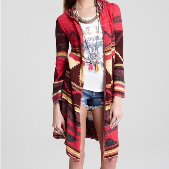 boho hooded cardigan